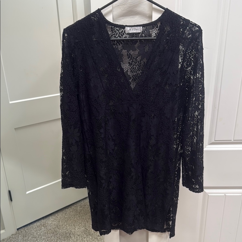 Black Lace Swimsuit Coverup